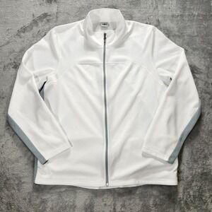 Alo CoolFit Jacket Mens Large White Full Zip Mesh Track Athletic Running